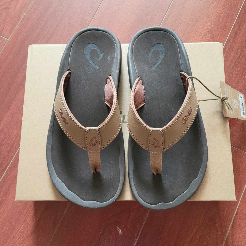 OluKai 'Ohana Men's Beach Sandals - Tan/Dark Java - Picture 4 of 8